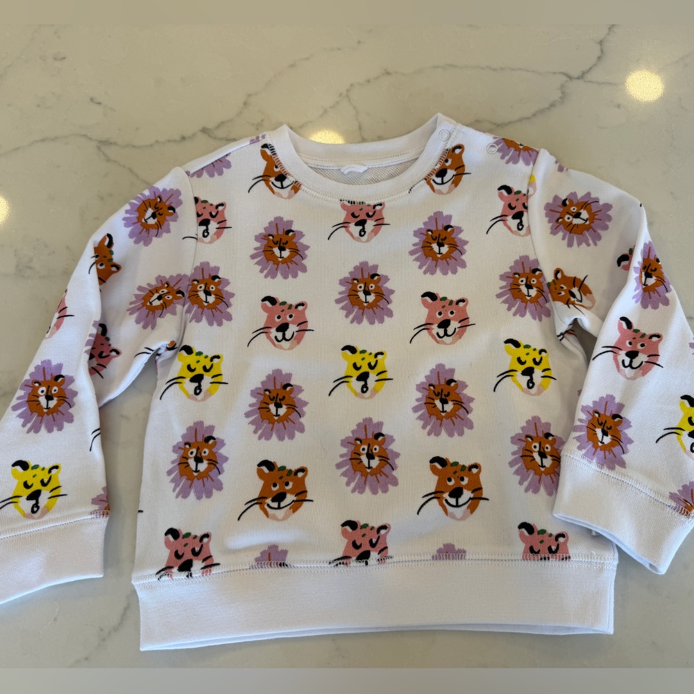 Stella McCartney Kids 24 month 2T pink purple lion tiger sweatshirt